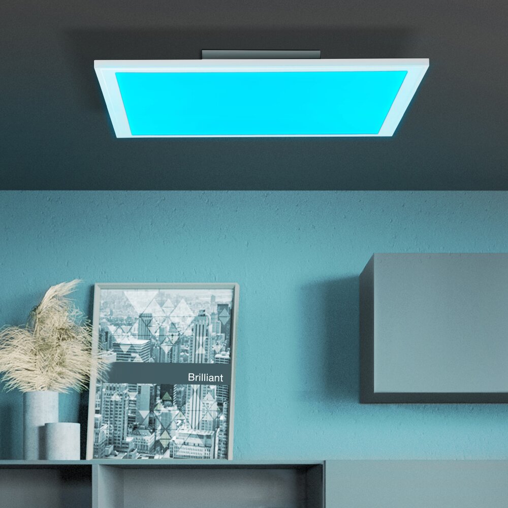 Brilliant Abie Lámpara de Techo LED Blanca, 1 luz, Mando a distancia, Cambia de color main product photo