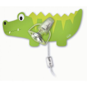 Waldi Krokodil Aplique Verde, 1 luz