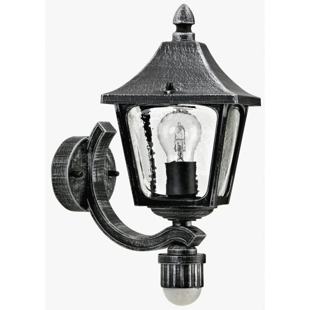 Albert 1822 Aplique para exterior Negro, Plata, 1 luz, Sensor de movimiento main product photo