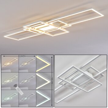 Alsterbro Lámpara de Techo LED Blanca, 1 luz, Mando a distancia