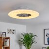 Petrovac Ventilador de techo LED Cromo, Blanca, 1 luz, Mando a distancia