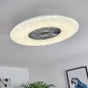 Petrovac Ventilador de techo LED Cromo, Blanca, 1 luz, Mando a distancia