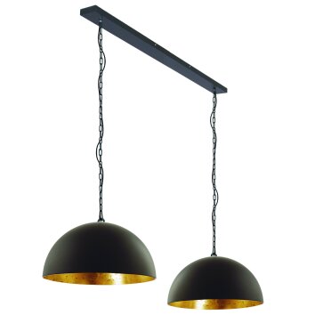 Steinhauer Semicirkel Lámpara Colgante Negro, 2 luces