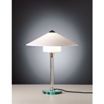 Tecnolumen Wagenfeld 27 Lámpara de mesa Níquel-mate, Transparente, claro, 1 luz