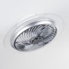 Tamworth Ventilador de techo LED Plata, Transparente, claro, 1 luz, Mando a distancia