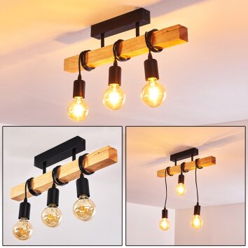 Barbengo Lámpara de Techo Negro, 3 luces