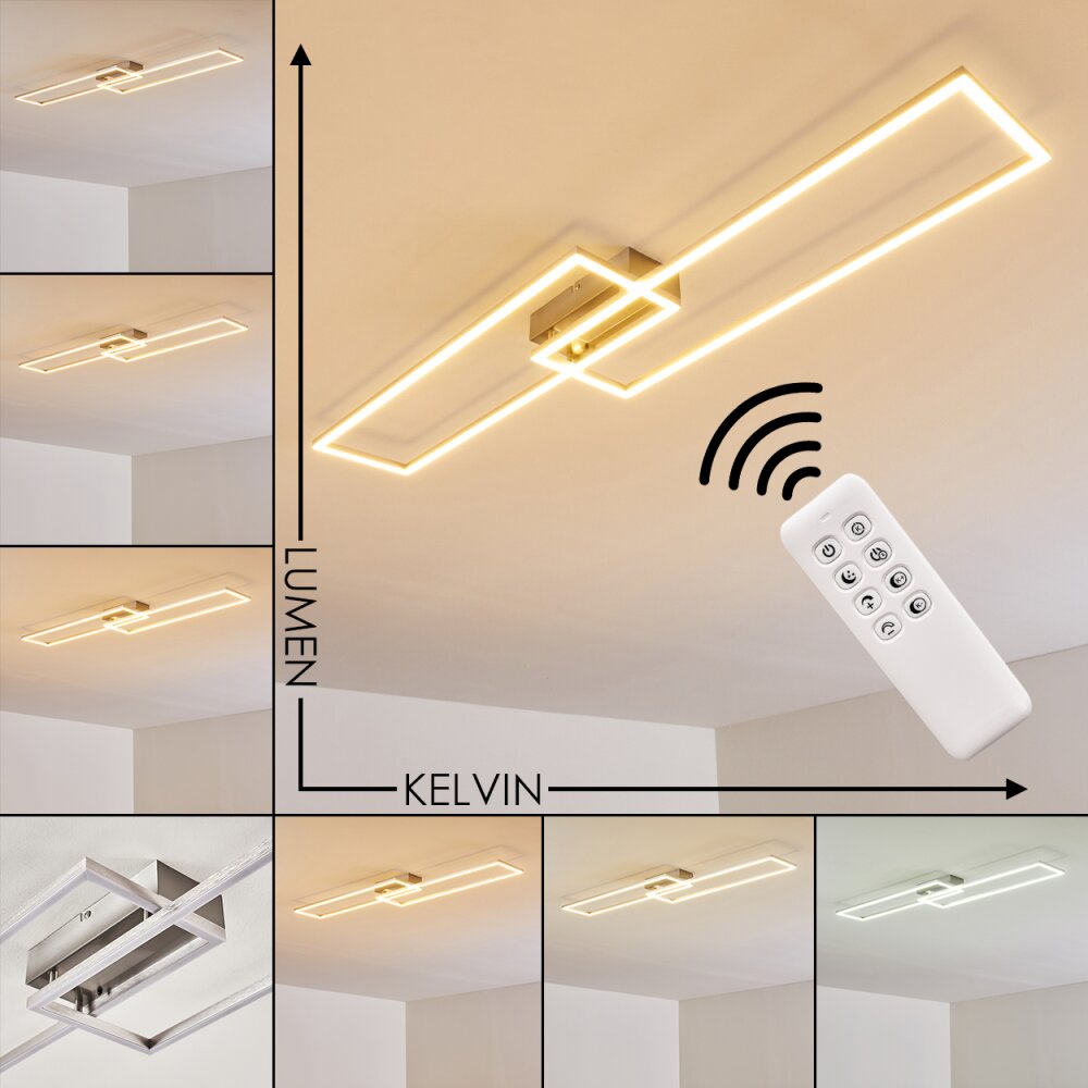 Ceva Lámpara de Techo LED Plata, 2 luces, Mando a distancia main product photo