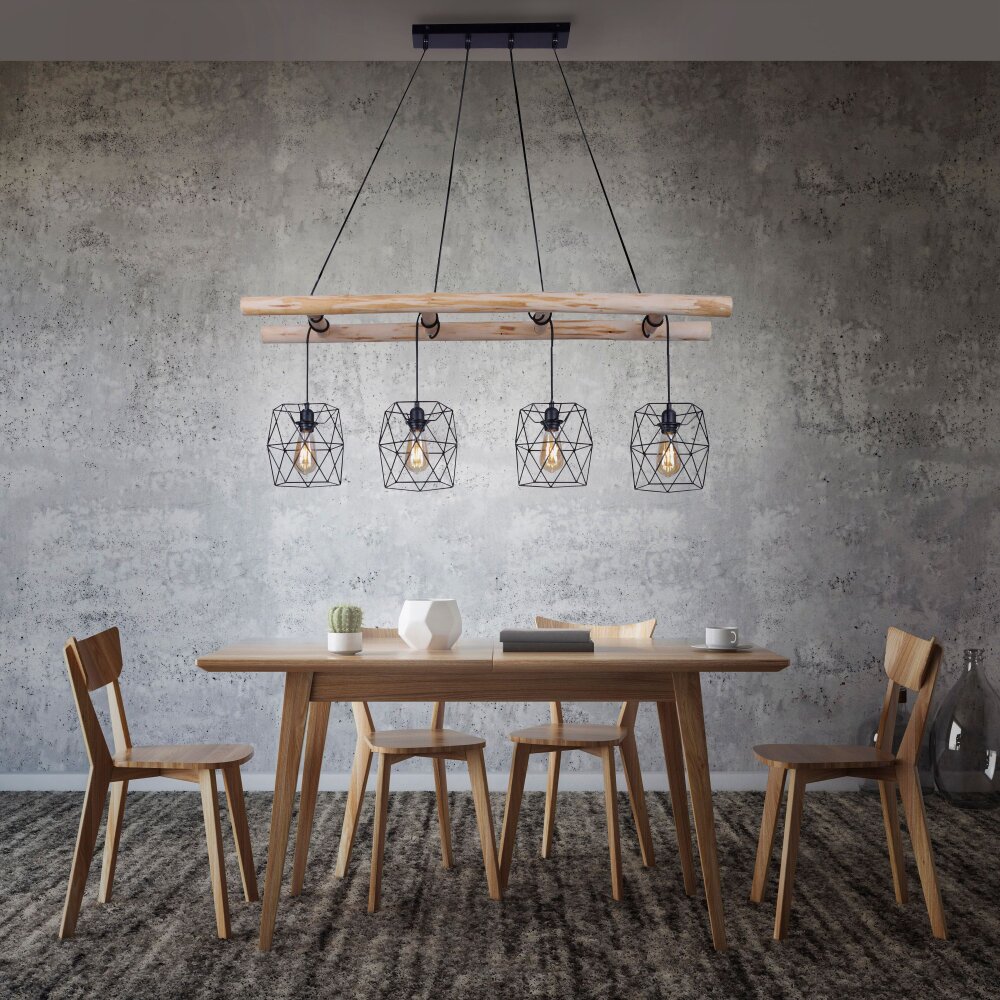 Leuchten-Direkt EDGAR Lámpara Colgante Negro, 4 luces main product photo
