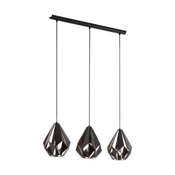 Eglo CARLTON Lámpara Colgante Cobre, Negro, 3 luces