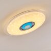 Haderup Lámpara de Techo LED Cromo, Blanca, 1 luz, Mando a distancia, Cambia de color