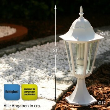 Lutec BRISTOL Poste de jardin Blanca, 1 luz