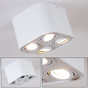 Baishan Lámpara de Techo Blanca, 4 luces