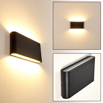 Marsh Aplique para exterior LED Negro, 2 luces