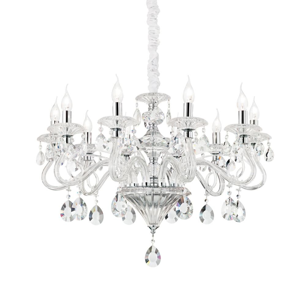 Ideal Lux NEGRESCO Lámpara de araña Cromo, Aspecto de cristal, 10 luces main product photo