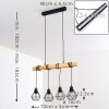 Barbengo Lámpara Colgante Madera clara, Negro, 4 luces