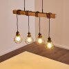 Barbengo Lámpara Colgante Madera clara, Negro, 4 luces