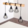 Barbengo Lámpara Colgante Madera clara, Negro, 4 luces