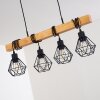 Barbengo Lámpara Colgante Madera clara, Negro, 4 luces