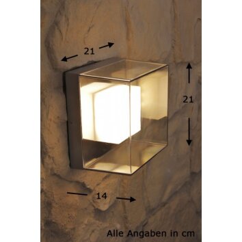 Konstsmide SANREMO Aplique para exterior LED Acero inoxidable, Transparente, claro, 9 luces