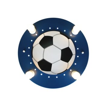 Elobra FUßBALL Lámpara de Techo Azul, Blanca, 4 luces