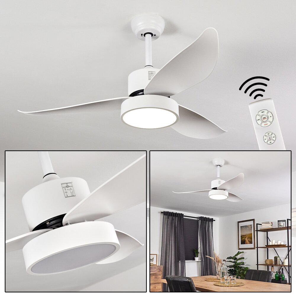 Doha Ventilador de techo LED Blanca, 1 luz, Mando a distancia main product photo