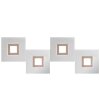 Grossmann KARREE Lámpara de Techo LED Aluminio, Cobre, 4 luces