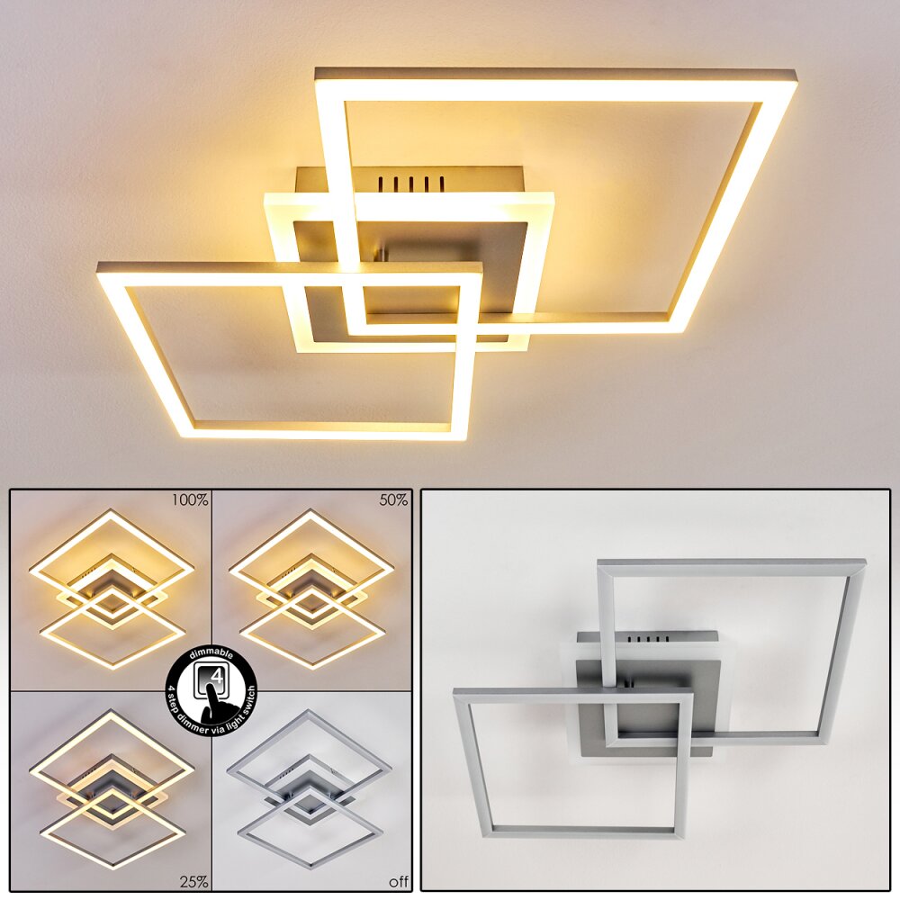 Lithgow Lámpara de Techo LED Plata, 1 luz main product photo