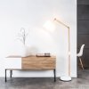 Brilliant Carlyn Lámpara de Pie Madera oscura, Blanca, 1 luz