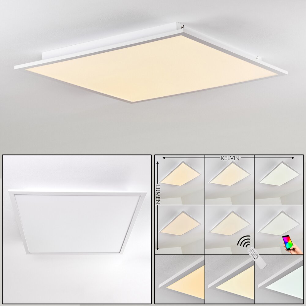 Salmi Lámpara de Techo LED Aluminio, Blanca, 1 luz, Mando a distancia main product photo