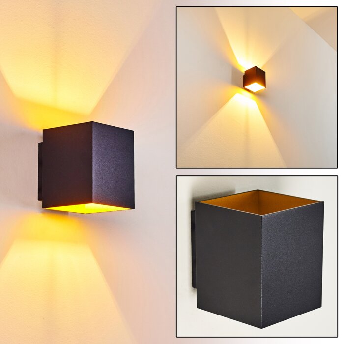 Laforsen Aplique dorado, Negro, 1 luz