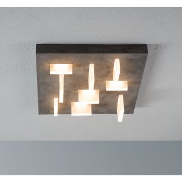 Escale Sharp Lámpara de Techo LED Gris, 9 luces