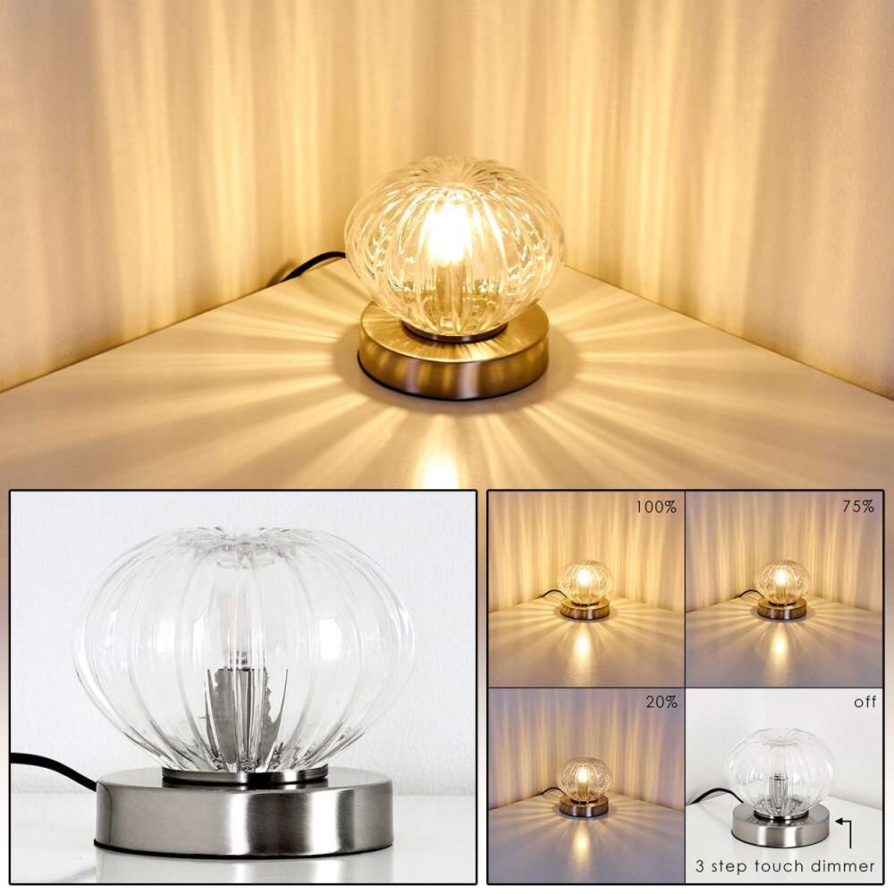 Edane Lámpara de Mesa LED Níquel-mate, 1 luz main product photo