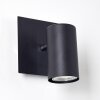 Foco de pared Zuoz Negro, 1 luz