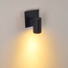 Foco de pared Zuoz Negro, 1 luz