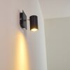 Foco de pared Zuoz Negro, 1 luz