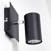 Foco de pared Zuoz Negro, 1 luz