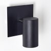 Foco de pared Zuoz Negro, 1 luz