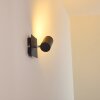 Foco de pared Zuoz Negro, 1 luz