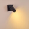 Foco de pared Zuoz Negro, 1 luz