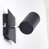 Foco de pared Zuoz Negro, 1 luz