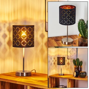 Meldal Lámpara de mesa Níquel-mate, Negro, 1 luz