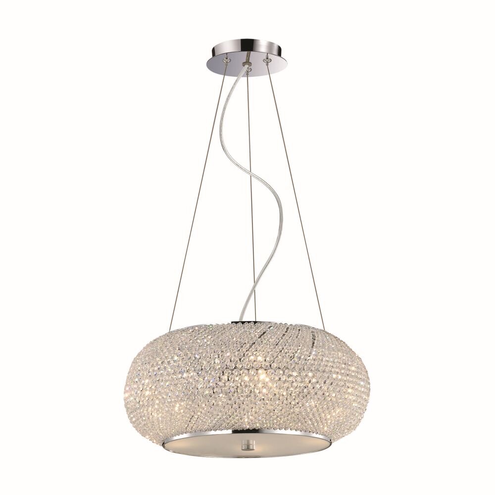 Ideal Lux PASHA Lámpara Colgante Cromo, Aspecto de cristal, 6 luces main product photo