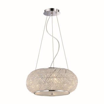 Ideal Lux PASHA Lámpara Colgante Cromo, Aspecto de cristal, 6 luces