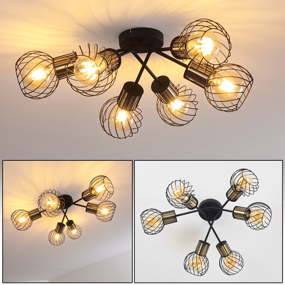 Bacau Lámpara de Techo Negro, 6 luces main product photo