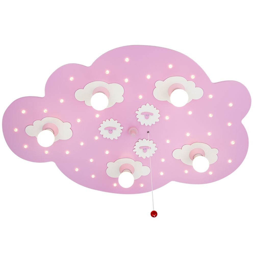 Elobra SCHÄFCHENWOLKE Aplique Rosa, 5 luces main product photo