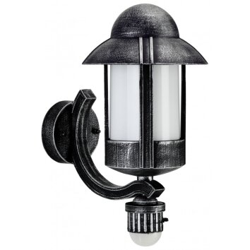 Albert 1842 Aplique para exterior Negro, Plata, 1 luz, Sensor de movimiento