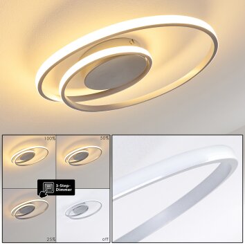 Leksund Lámpara de Techo LED Plata, 1 luz