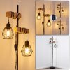 Barbengo Lámpara de Pie Madera clara, Negro, 2 luces