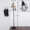 Barbengo Lámpara de Pie Madera clara, Negro, 2 luces