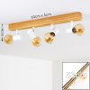 Barbengo Lámpara de Techo Madera clara, Blanca, 4 luces